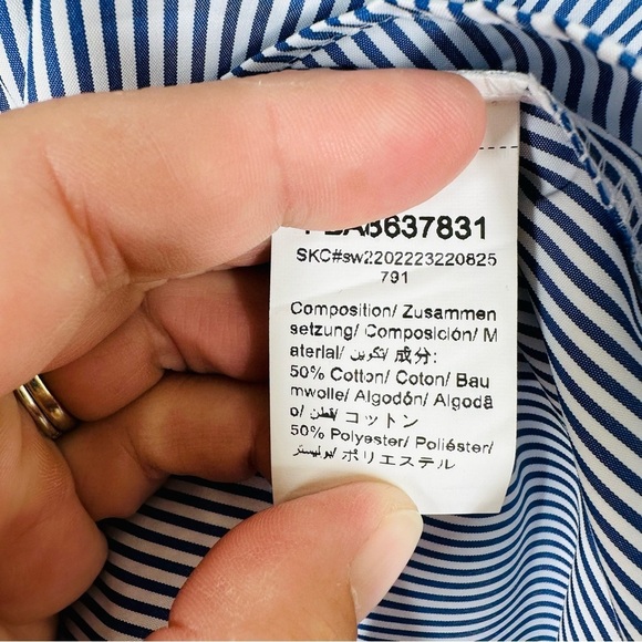 Floerns Ruffle Striped Embroidered Babydoll Blouse - Picture 5 of 9